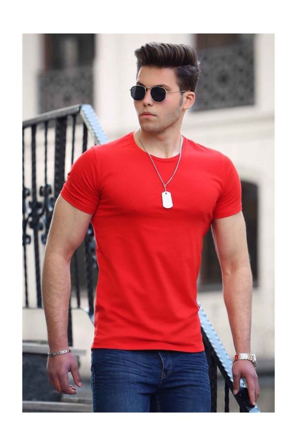Madmext Madmext Men's Crew Neck Red T-Shirt 4552