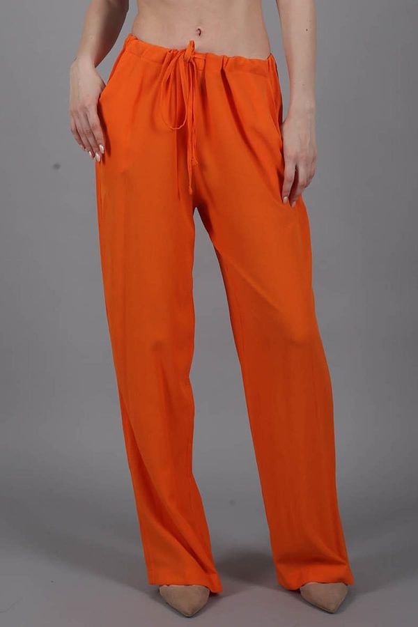 Madmext Madmext Orange Crinkle Fabric Basic Women's Beach Trousers