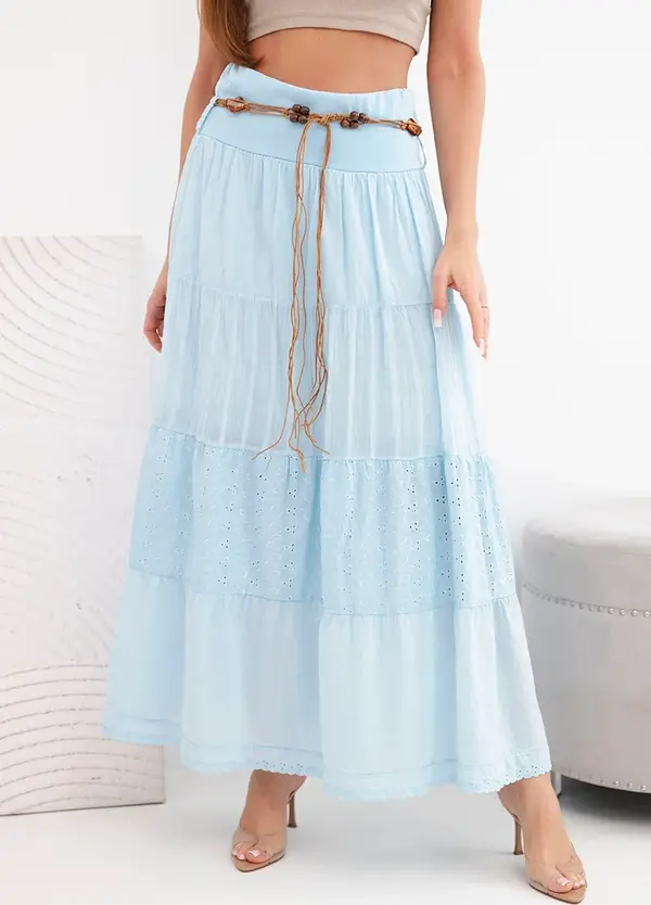 Kesi Włoski Макси памучна пола с бродерия