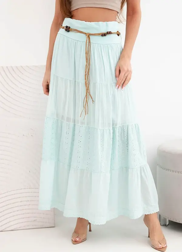 Kesi Włoski Макси пола с бродерия и колан