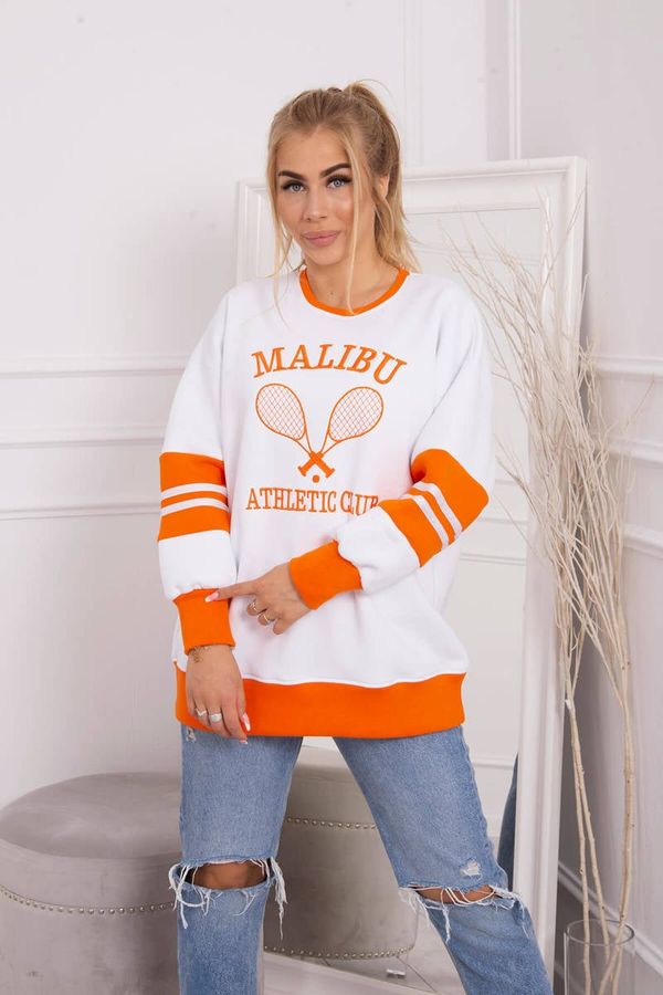 marka niezdefiniowana Malibu insulated sweatshirt white + orange
