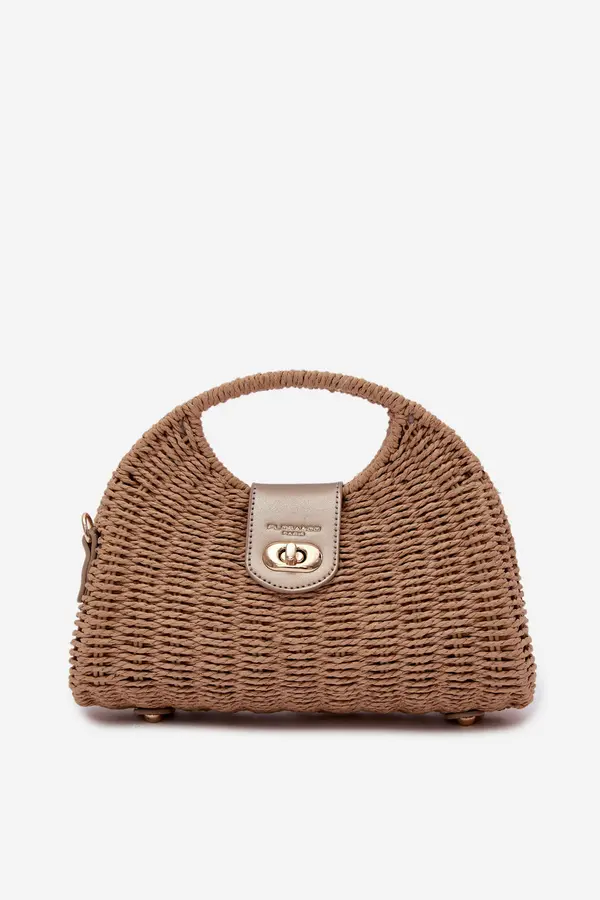 FLORA & CO Малка плетена чанта Flora&amp;Co с подвижна презрамка
