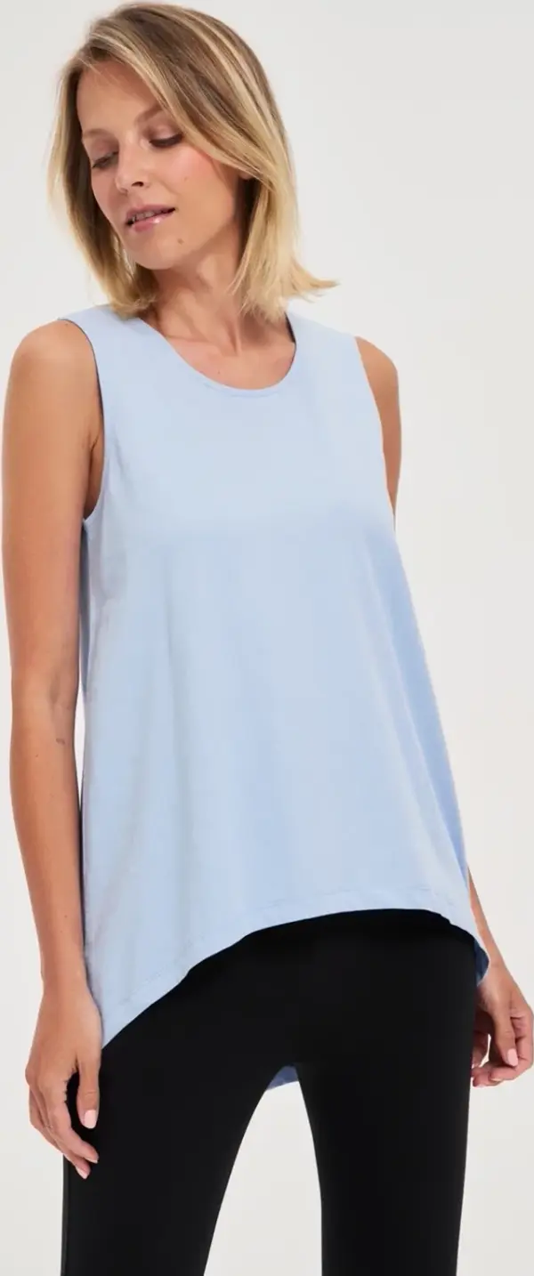 Marisse Marisse Asymmetrical Blue Top