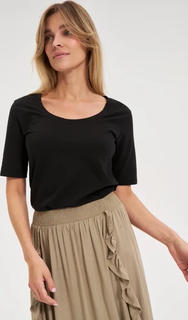 Marisse Marisse Black Cotton T-Shirt