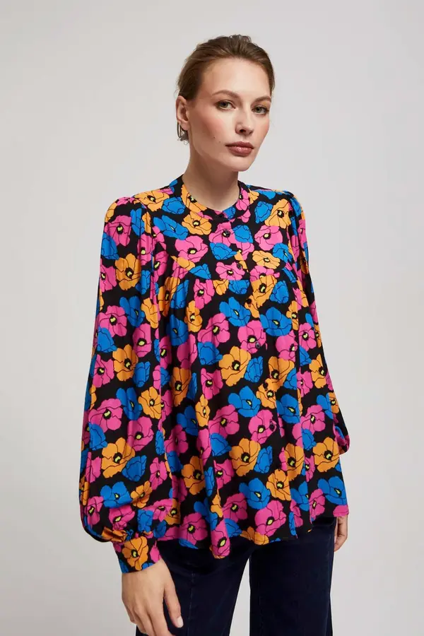Marisse Marisse Black Floral Shirt