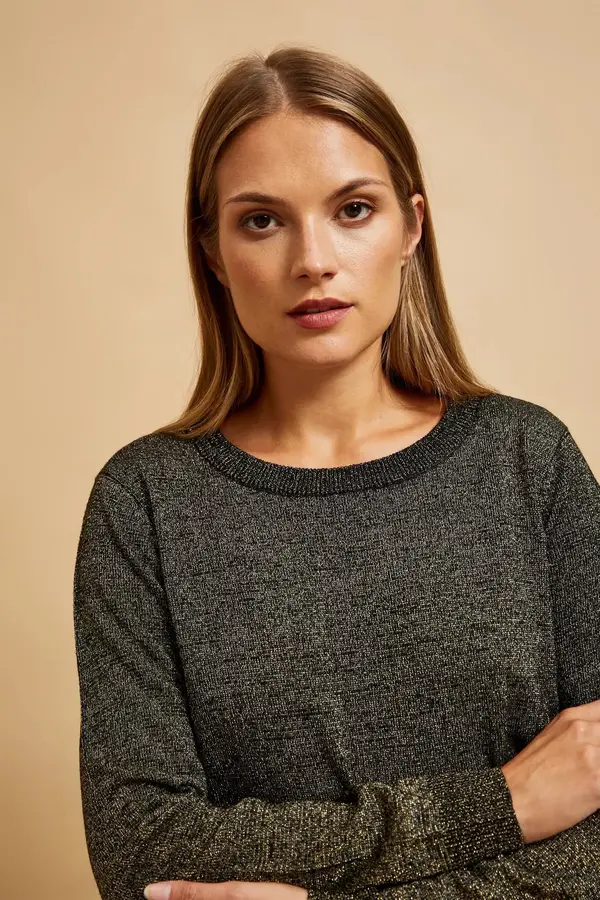 Marisse Marisse Black Metallic Thread Sweater