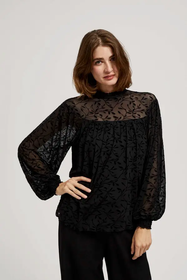 Marisse Marisse Black Puff Sleeve Shirt