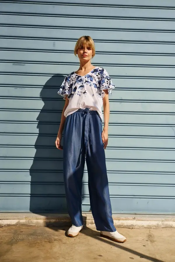 Marisse Marisse Blue Lyocell Pants