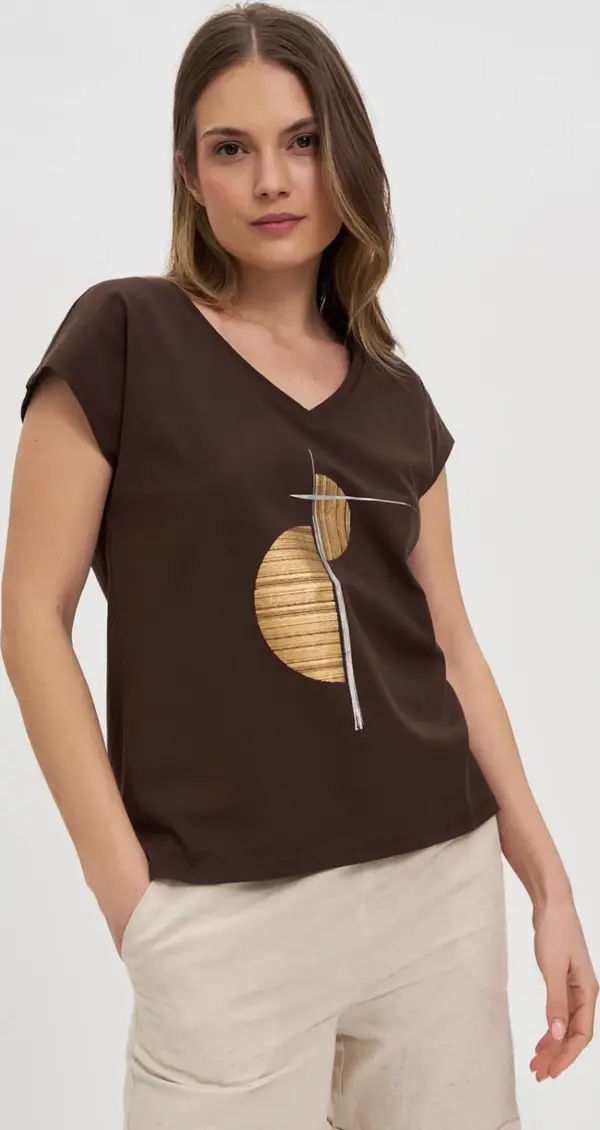 Marisse Marisse Brown Cotton T-Shirt