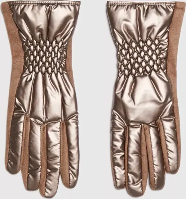 Marisse Marisse Brown Quilted Gloves