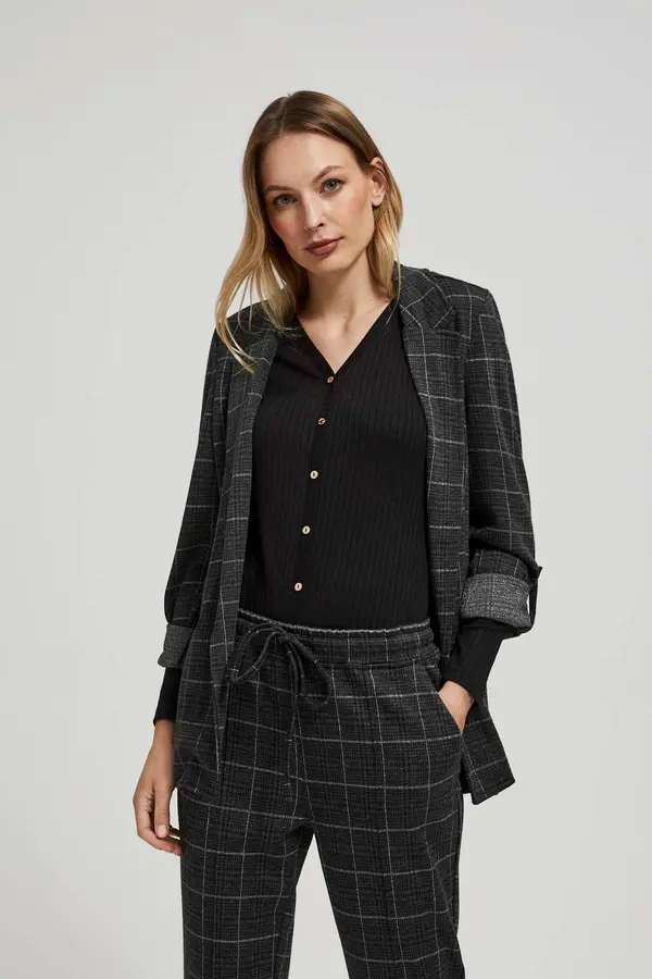 Marisse Marisse Checked Jacket With Rolled-Up Sleeves
