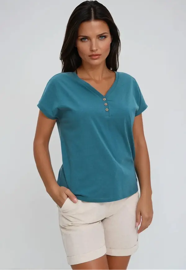 Marisse Marisse Cotton Blouse With Buttons, Green