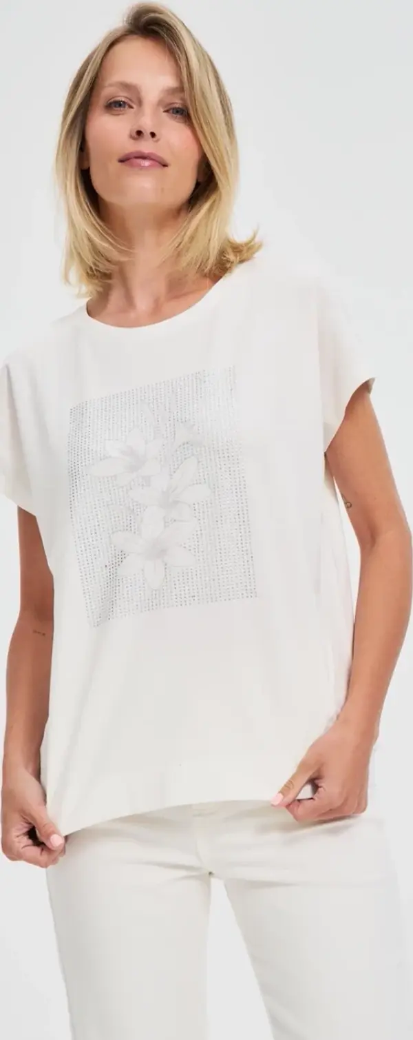 Marisse Marisse Cotton Blouse With Print, White