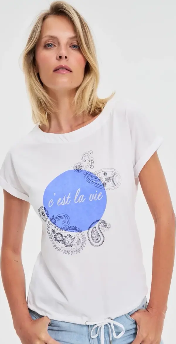 Marisse Marisse Cotton Blouse With Print, White