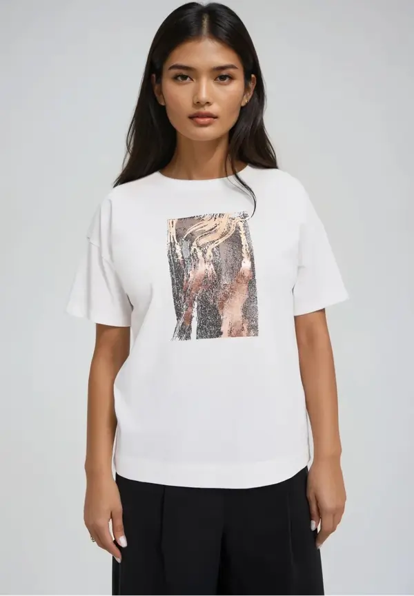 Marisse Marisse Cotton Blouse With Print, White