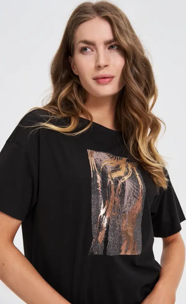 Marisse Marisse Cotton T-Shirt With Print, Black