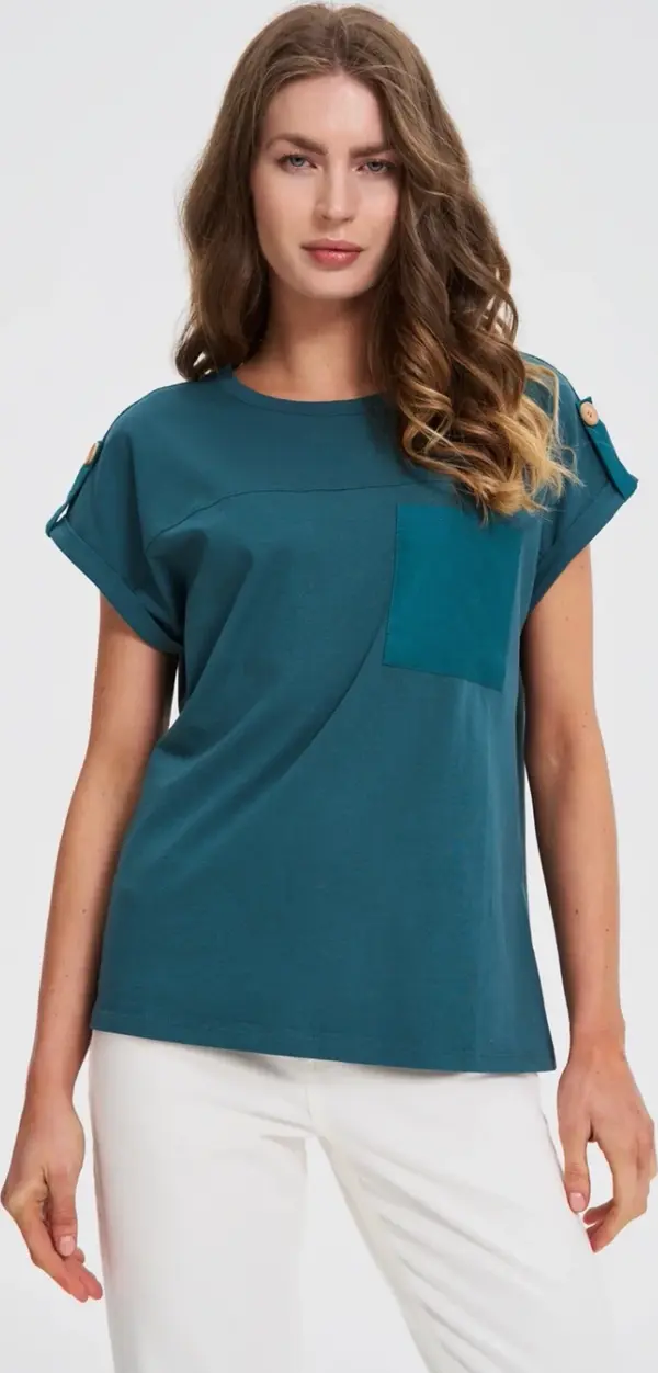 Marisse Marisse Dark Green T-Shirt With Pocket