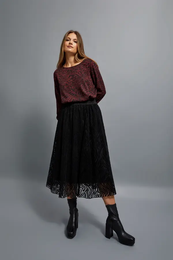 Marisse Marisse Flared Midi Skirt