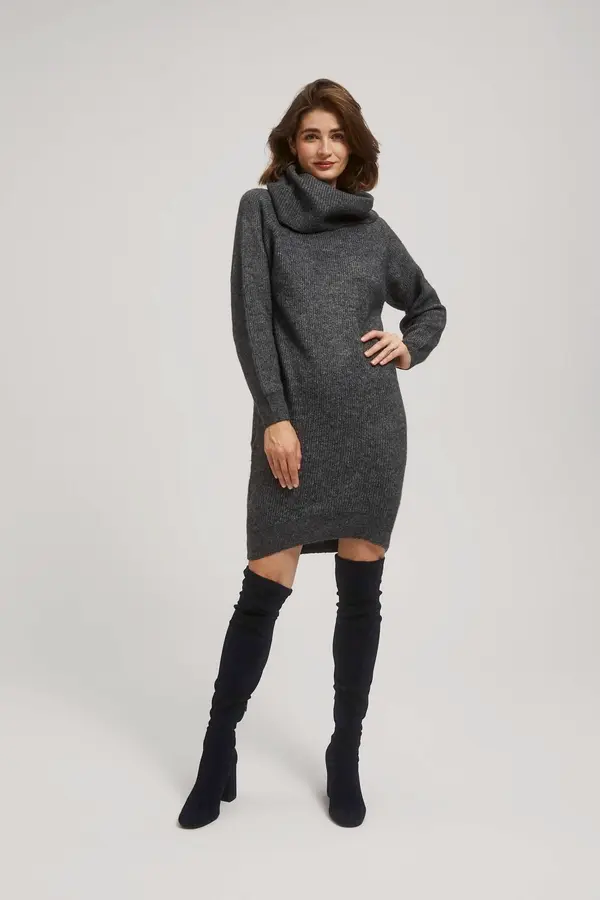 Marisse Marisse Graphite Turtleneck Sweater Dress