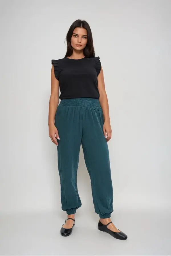 Marisse Marisse Green Cotton Trousers