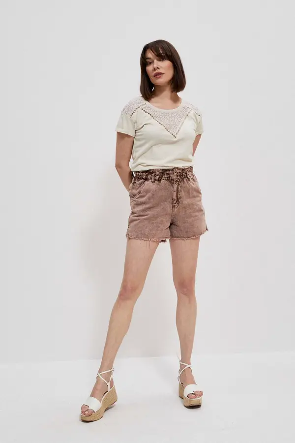 Marisse Marisse High Waist Caramel Denim Shorts