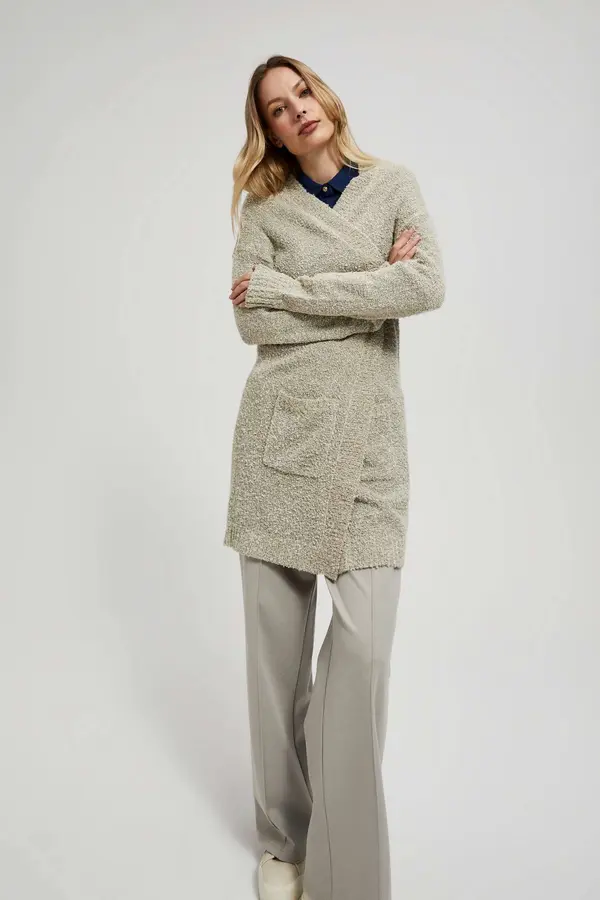 Marisse Marisse Long Cardigan With Pockets, Sand Color