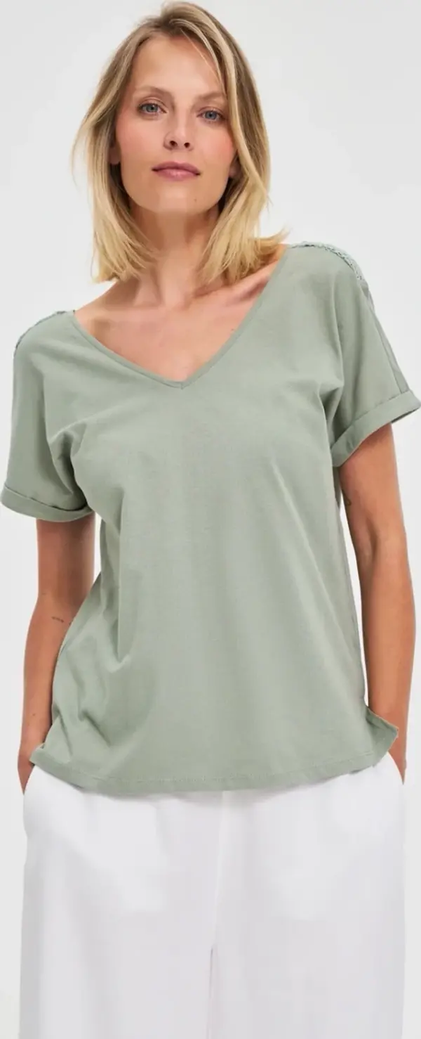 Marisse Marisse Olive Cotton Blouse