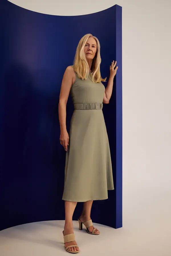 Marisse Marisse Olive Dress With Belt