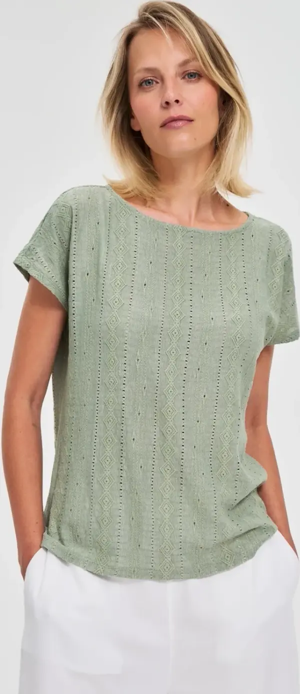 Marisse Marisse Olive Short-Sleeved Blouse