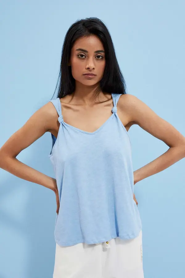 Marisse Marisse Plain Blue Top