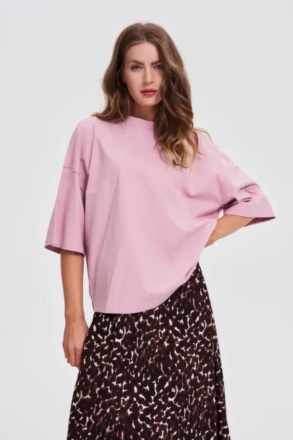 Marisse Marisse Plain Oversized Pink Blouse