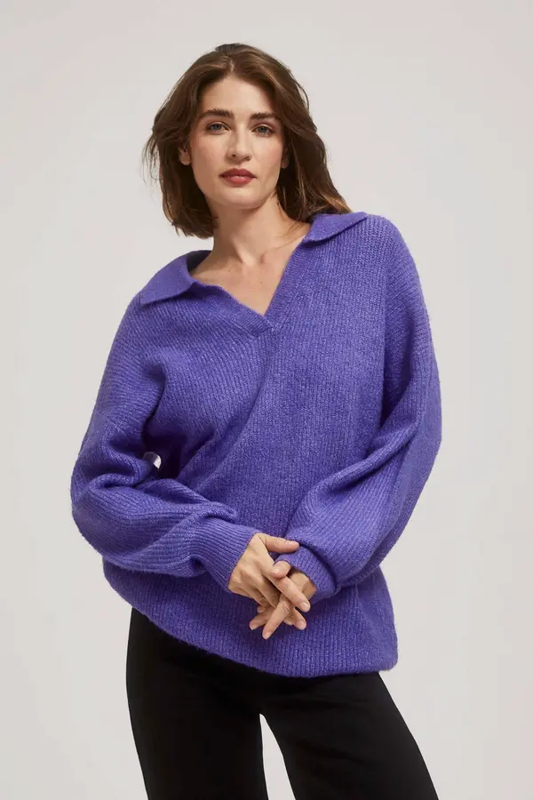 Marisse Marisse Purple V-Neck Sweater