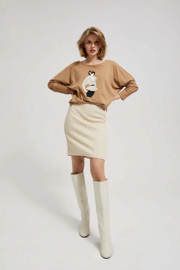 Marisse Marisse Sand Pencil Skirt