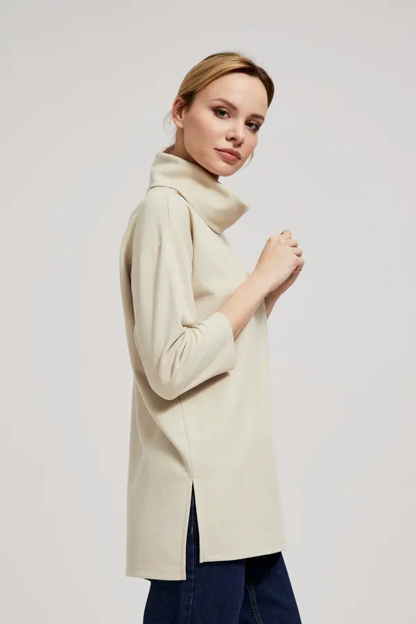 Marisse Marisse Sand Wide Turtleneck Sweatshirt