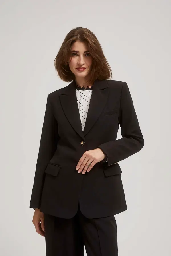 Marisse Marisse Single-Breasted Black Jacket