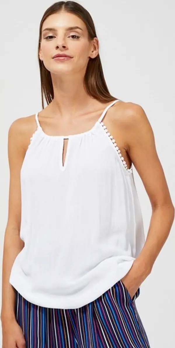 Marisse Marisse Viscose Top With Straps L-Ko-3464 White