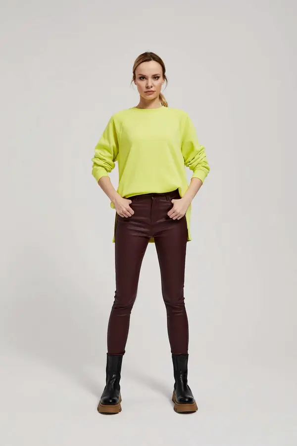 Marisse Marisse Waxed Skinny Trousers In Maroon