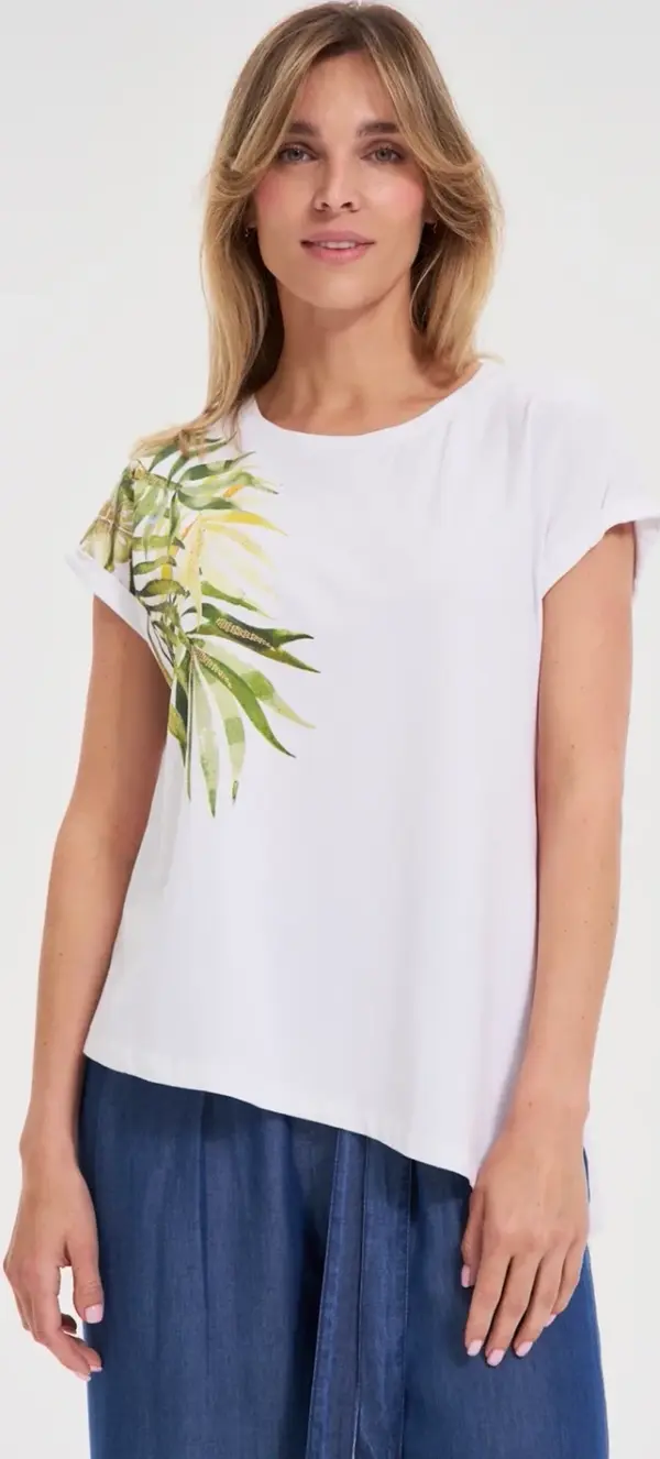 Marisse Marisse White Round Neck T-Shirt