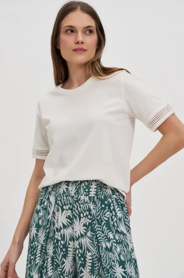 Marisse Marisse White Short-Sleeved Blouse