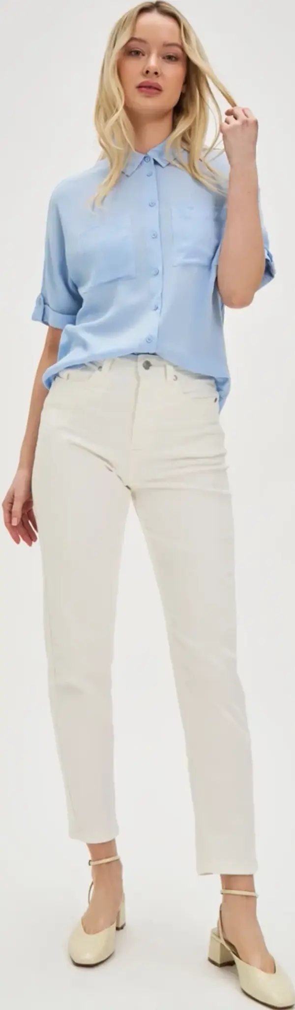 Marisse Marisse White Straight Leg Jeans