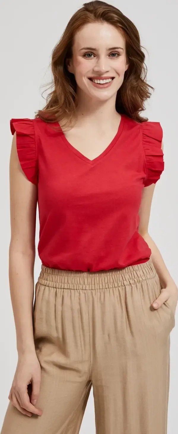 Marisse Marisse Women's Blouse L-Ts-4406 Red