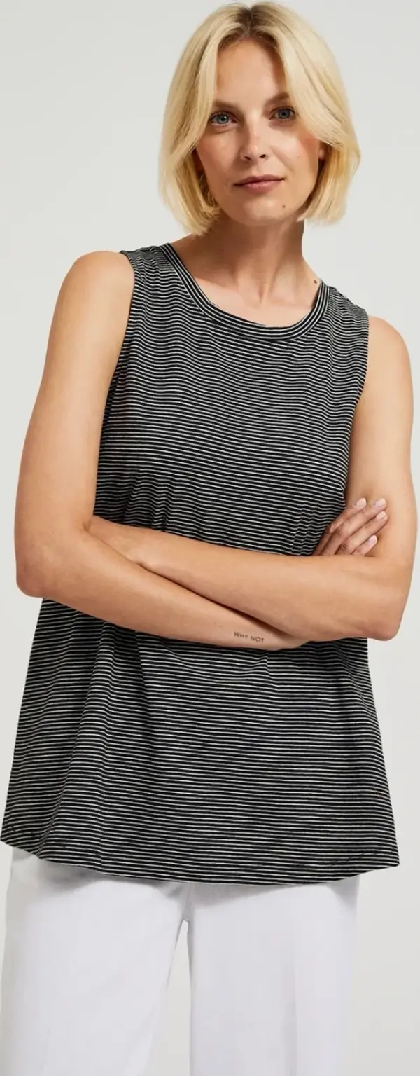 Marisse Marisse Women's Blouse L-Ts-4427 Off White_Black