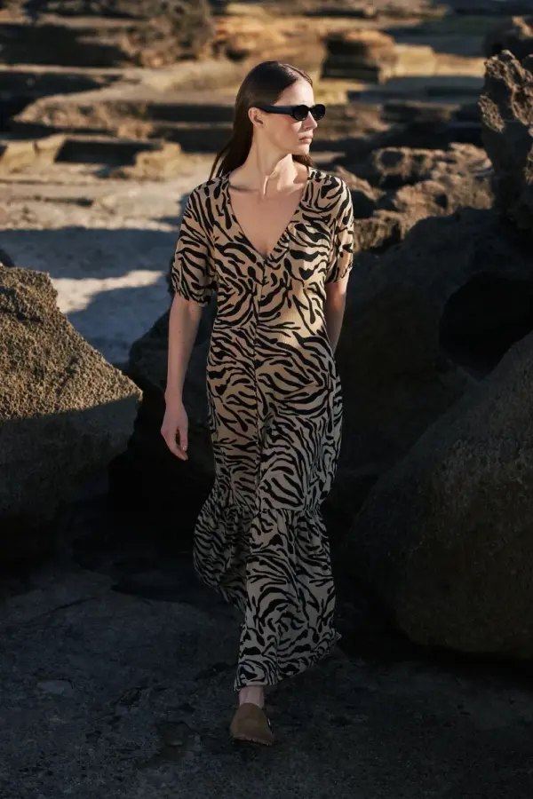 Marisse Marisse Women's Dress L-Su-4325 Beige