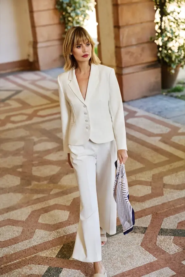 Marisse Marisse Women's Jacket L-Mr-4607 Off White