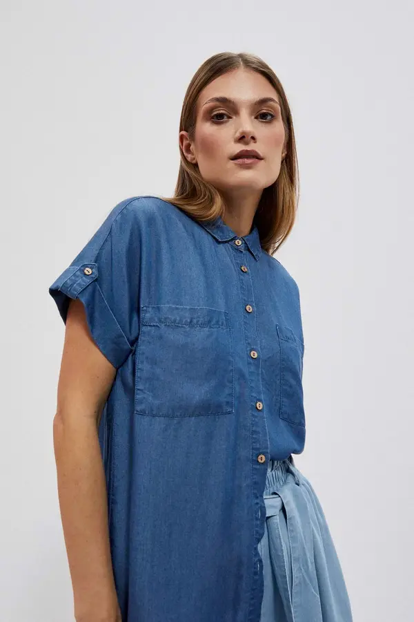 Marisse Marisse Women's Shirt L-Ko-4008 Dark Blue