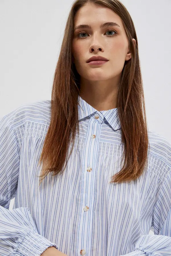 Marisse Marisse Women's Shirt L-Ko-4009 White_Blue