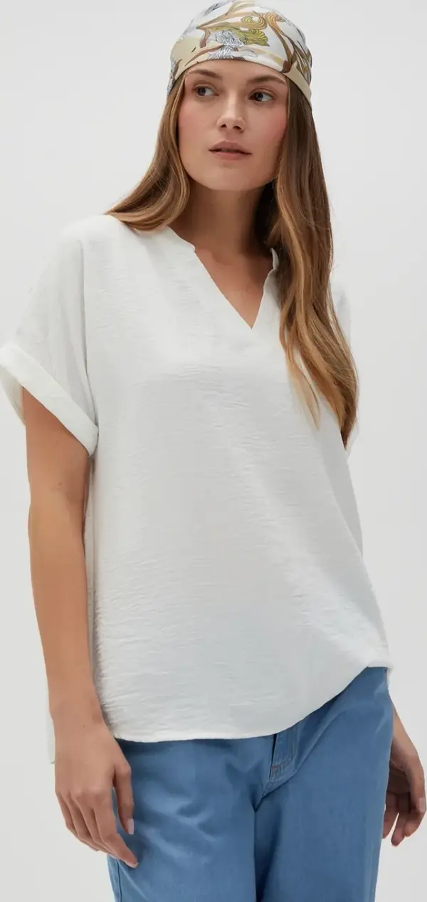 Marisse Marisse Women's Shirt L-Ko-4623 Off White