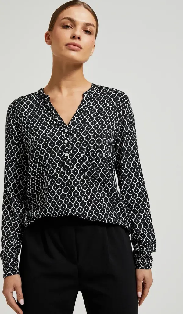 Marisse Marisse Women's Shirt Z-Ko-4500 Black_White