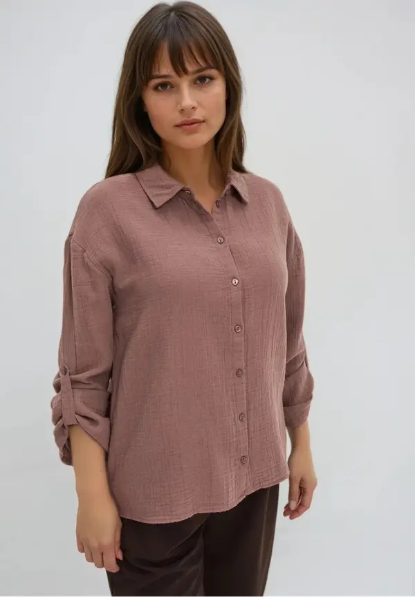 Marisse Marisse WOMEN'S SHIRT Z-KO-4800 COFFEE