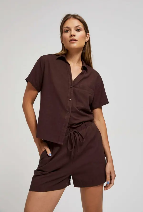 Marisse Marisse Women's Shorts L-Sh-4012 D.Oak